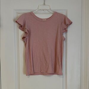 Altar'd State Soft Pink Ruffle Sleeve Tee